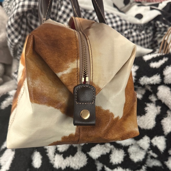 Dooney & Bourke Brown and Cream Cowhide Print Satchel - Picture 4 of 10